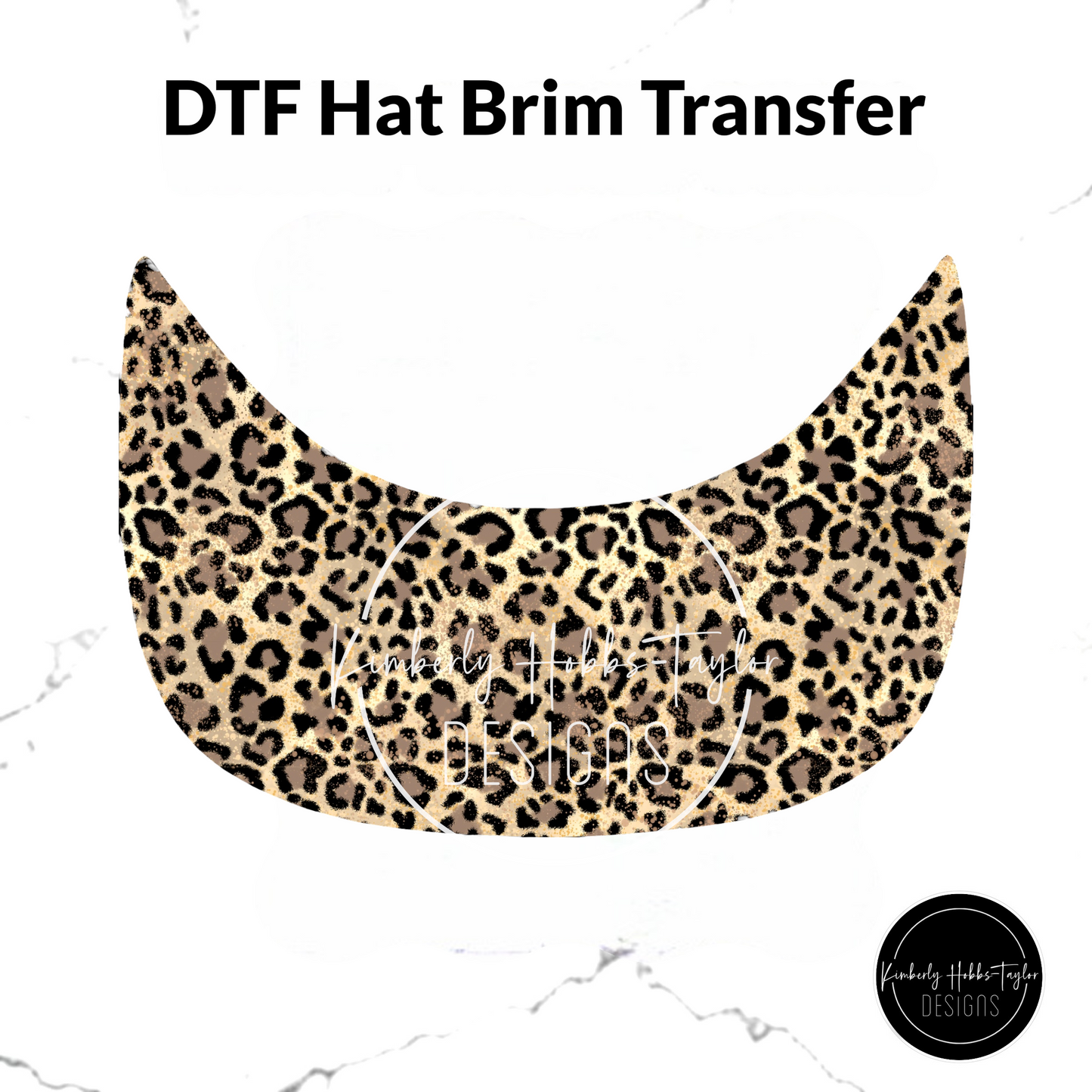 DTF Hat Brim Transfer - Brown Black Tan Leopard
