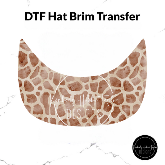 DTF Hat Brim Transfer - Giraffe Print
