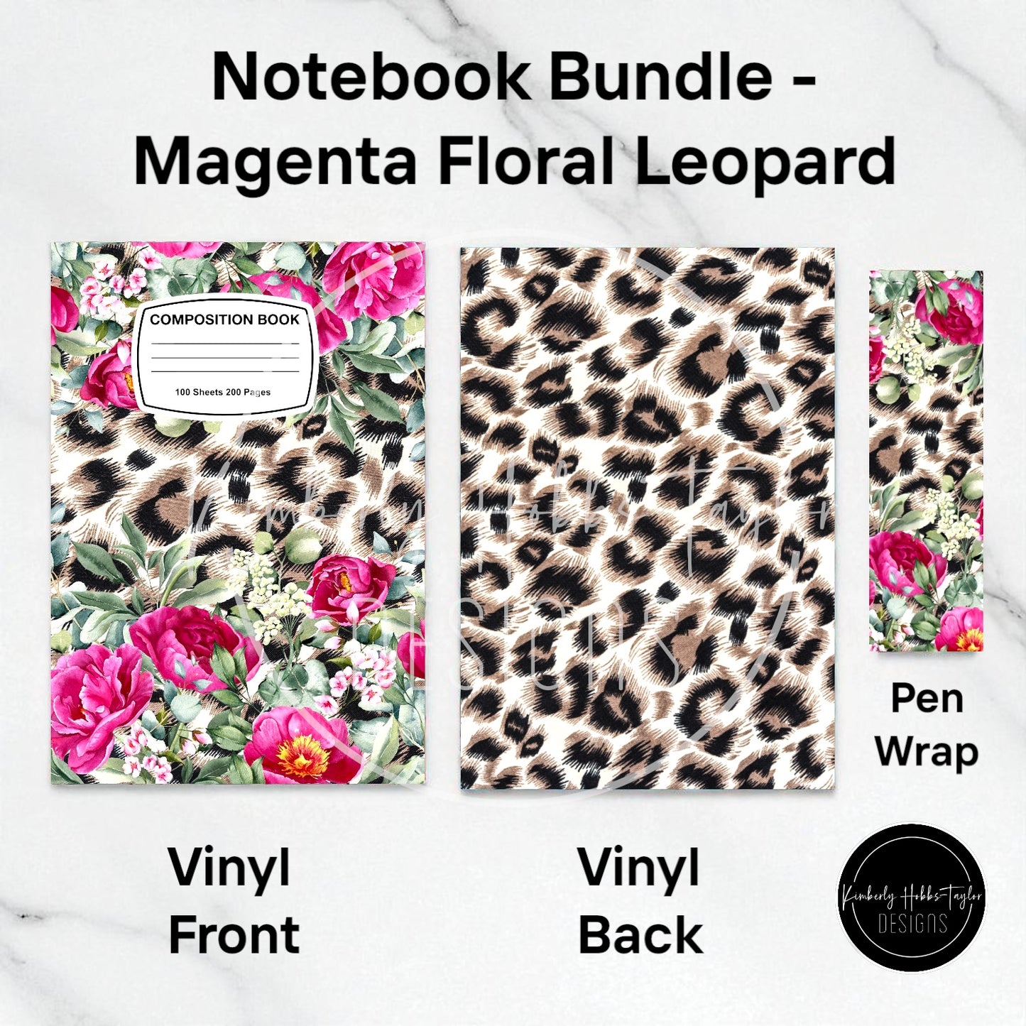 Composition Notebook Cover + Pen Wrap Bundle - Choose Your Vinyl Option