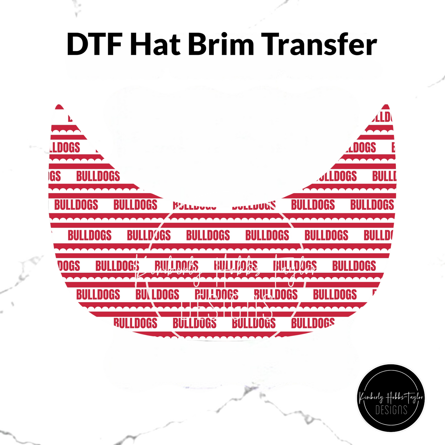 DTF Hat Brim Transfer - Bulldog Text