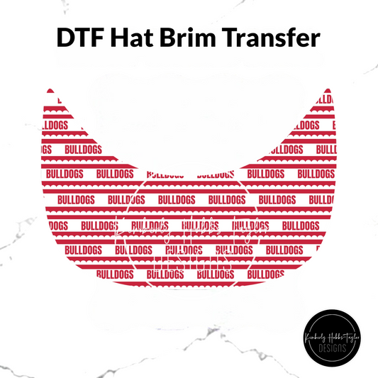 DTF Hat Brim Transfer - Bulldog Text