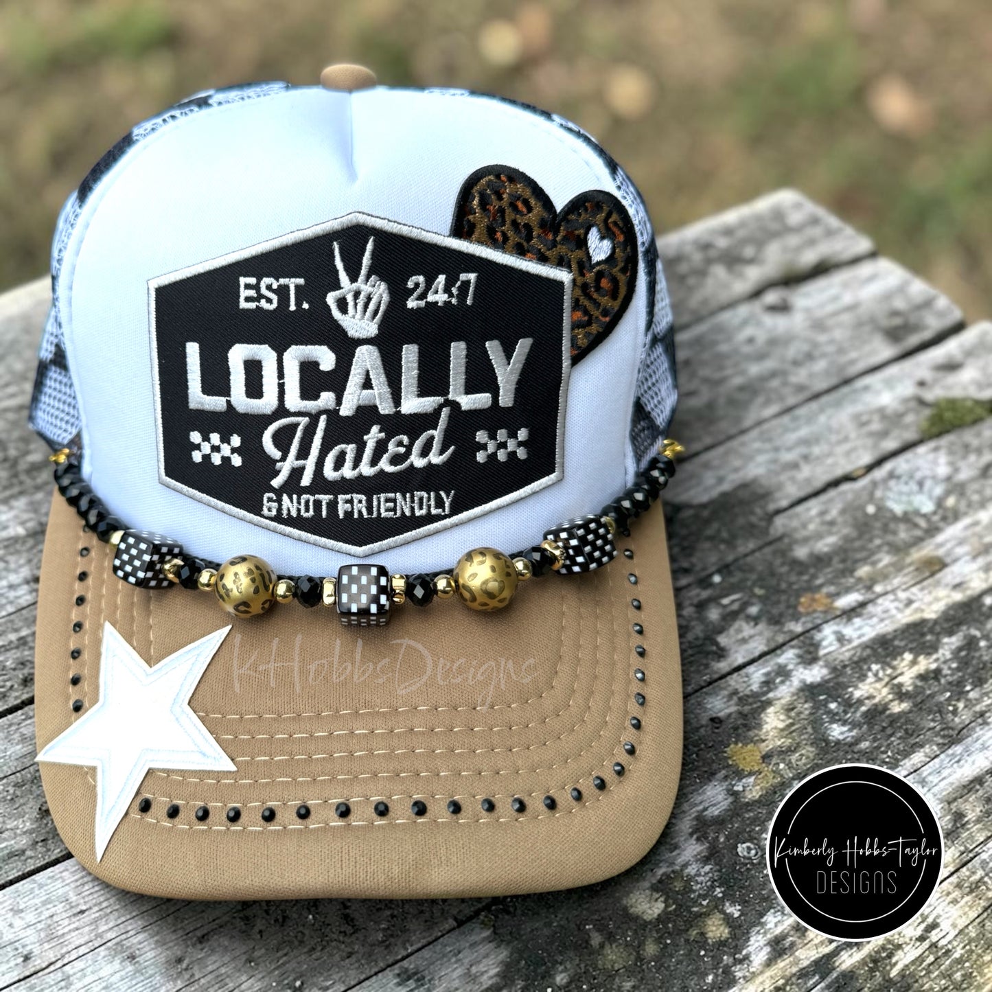 Locally Hated and Not Friendly Trucker Hat - Checkered