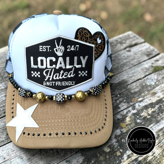 Locally Hated and Not Friendly Trucker Hat - Checkered