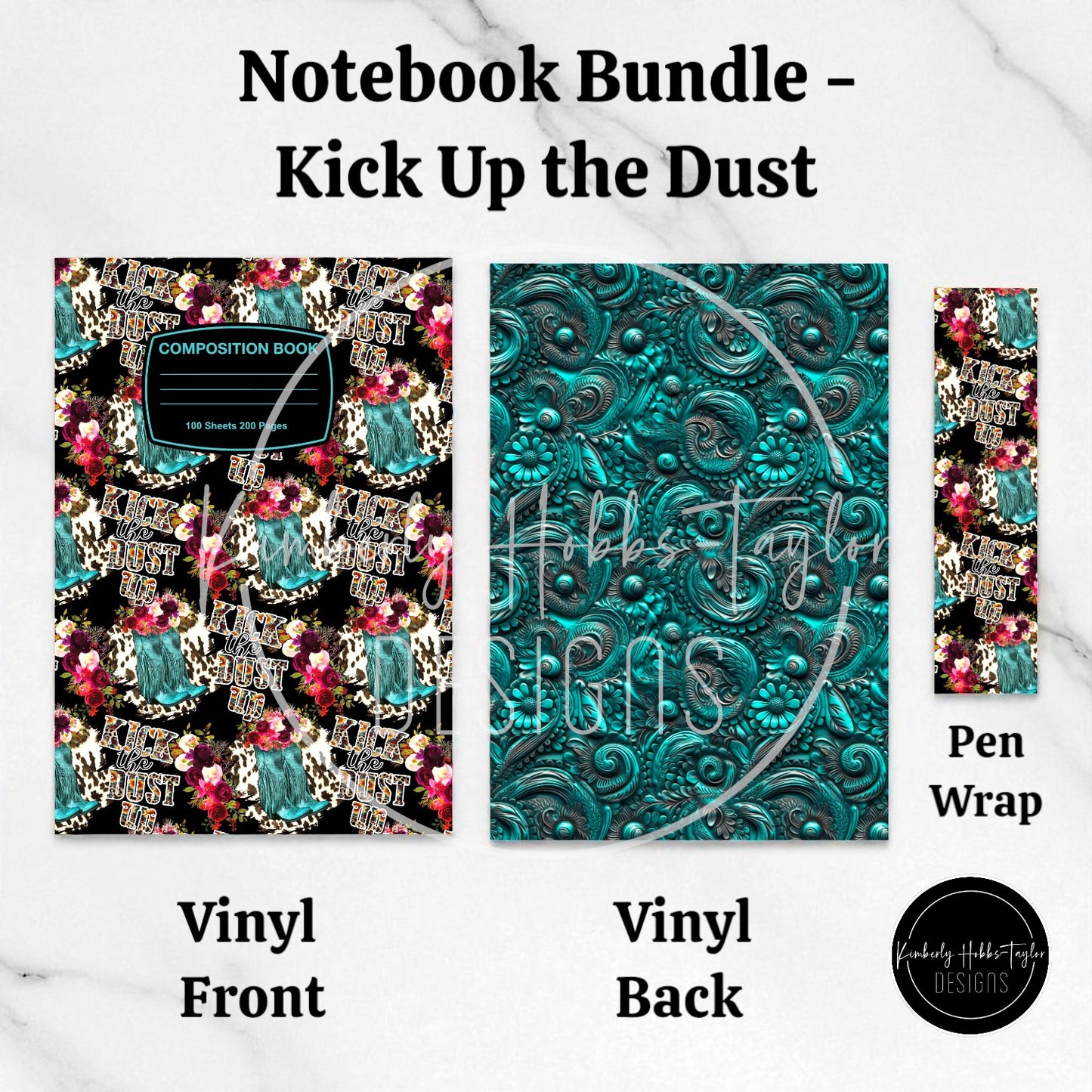 Composition Notebook Cover + Pen Wrap Bundle - Choose Your Vinyl Option