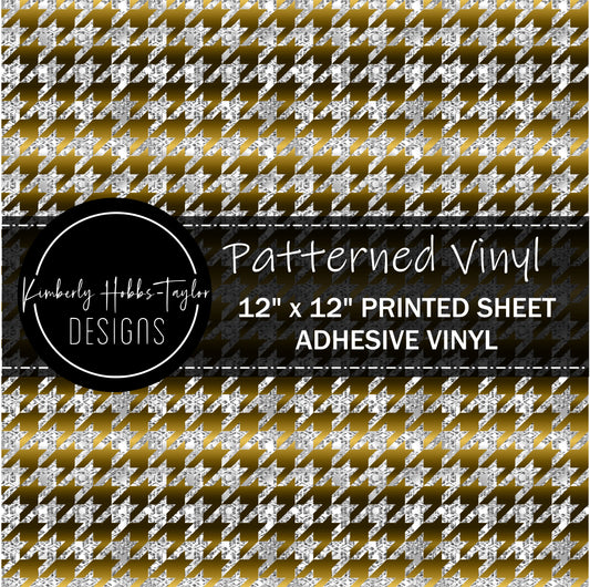 Gold Silver Houndstooth - Small Scale vinyl