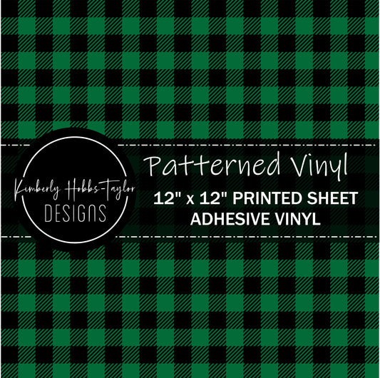 Green Black Buffalo Plaid - Small Scale vinyl