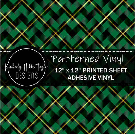 Green Black Diagonal Plaid A vinyl