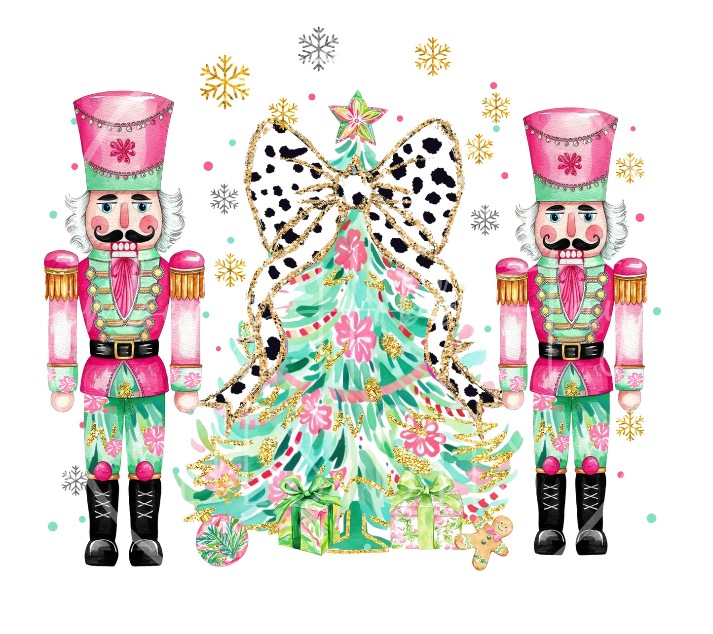 Coquette Bow and Nutcrackers decal