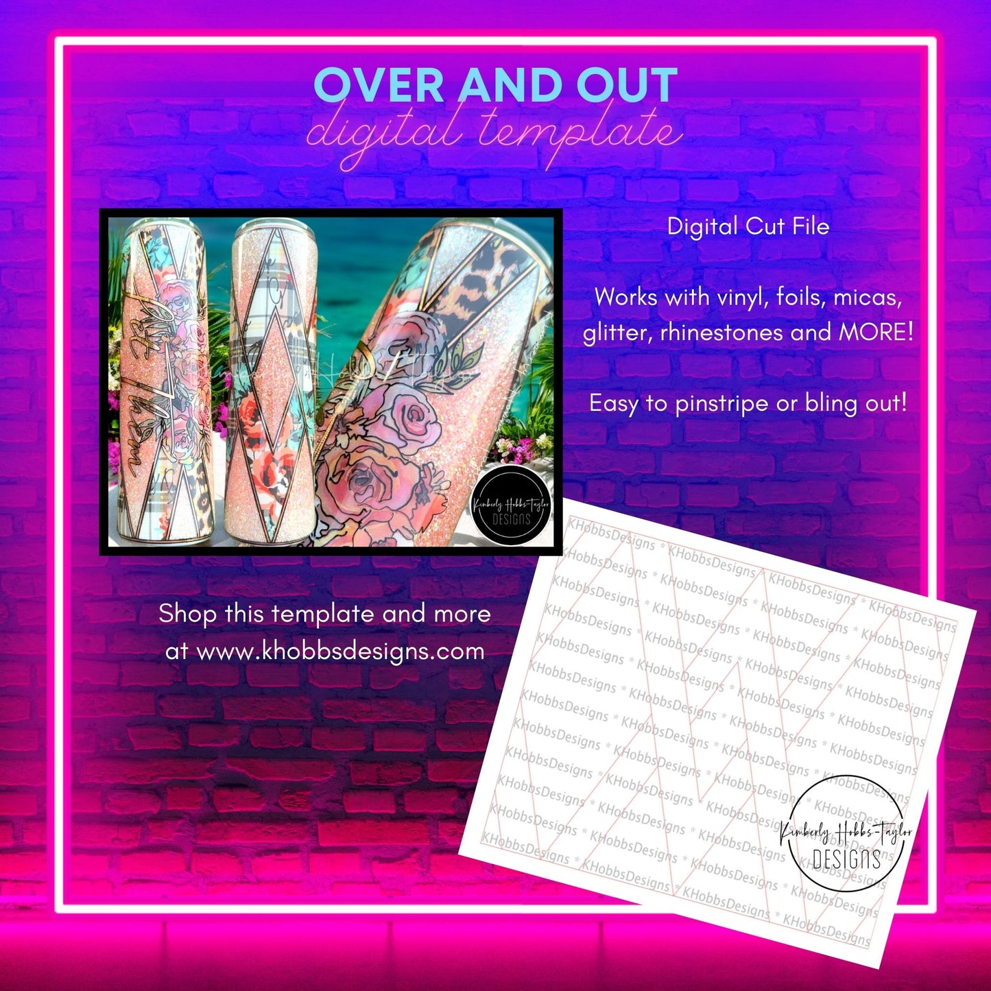 Over and Out Template for Makerflo 30 Skinny - Digital Cut File Only