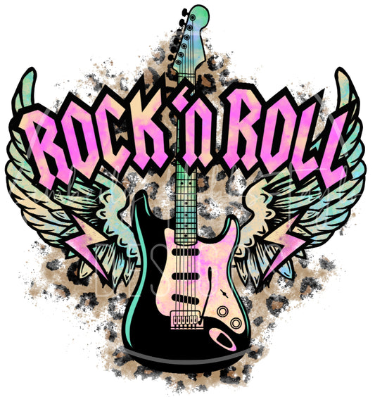 Pastel Rock N Roll Guitar decal