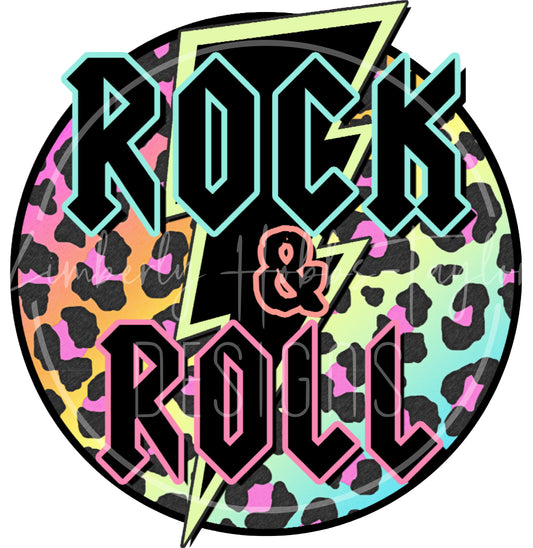 Pastel Rock N Roll Leopard Circle decal