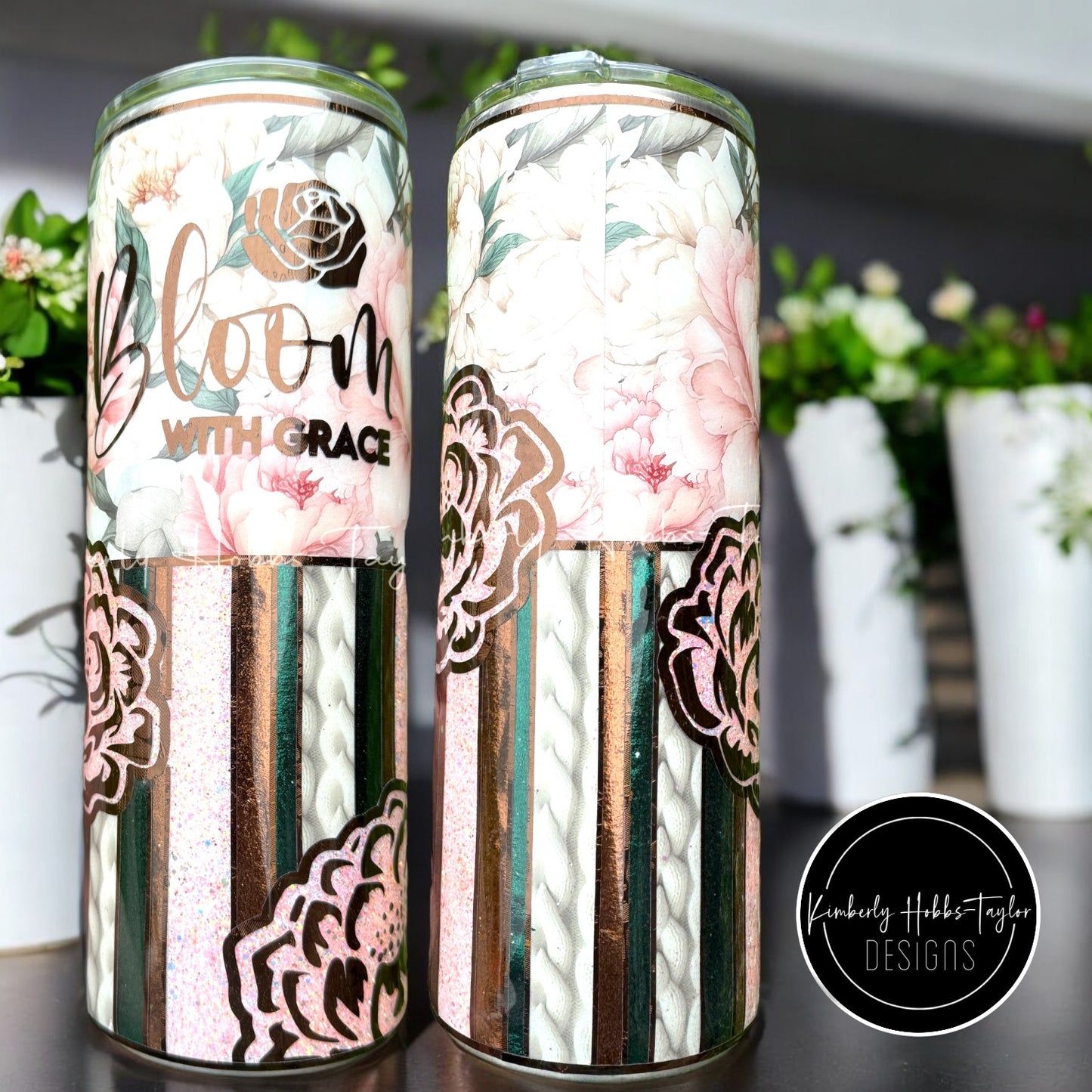 Bloom with Grace tumbler - 24oz