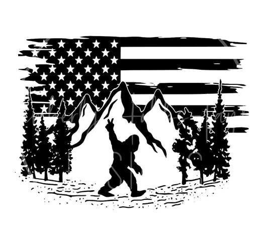 Bigfoot Flag B decal