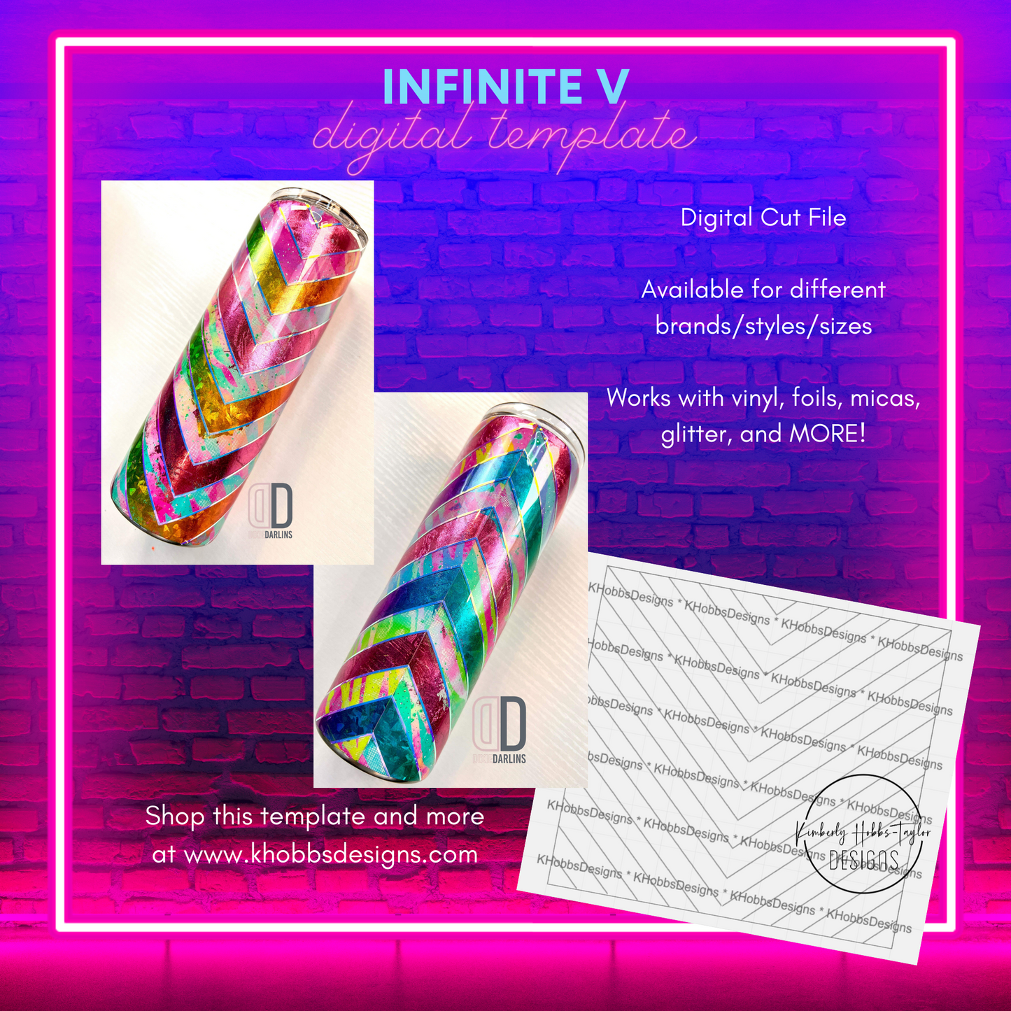 Infinite V Template for Craft Haven 30oz Skinny Straight - Digital Cut File Only
