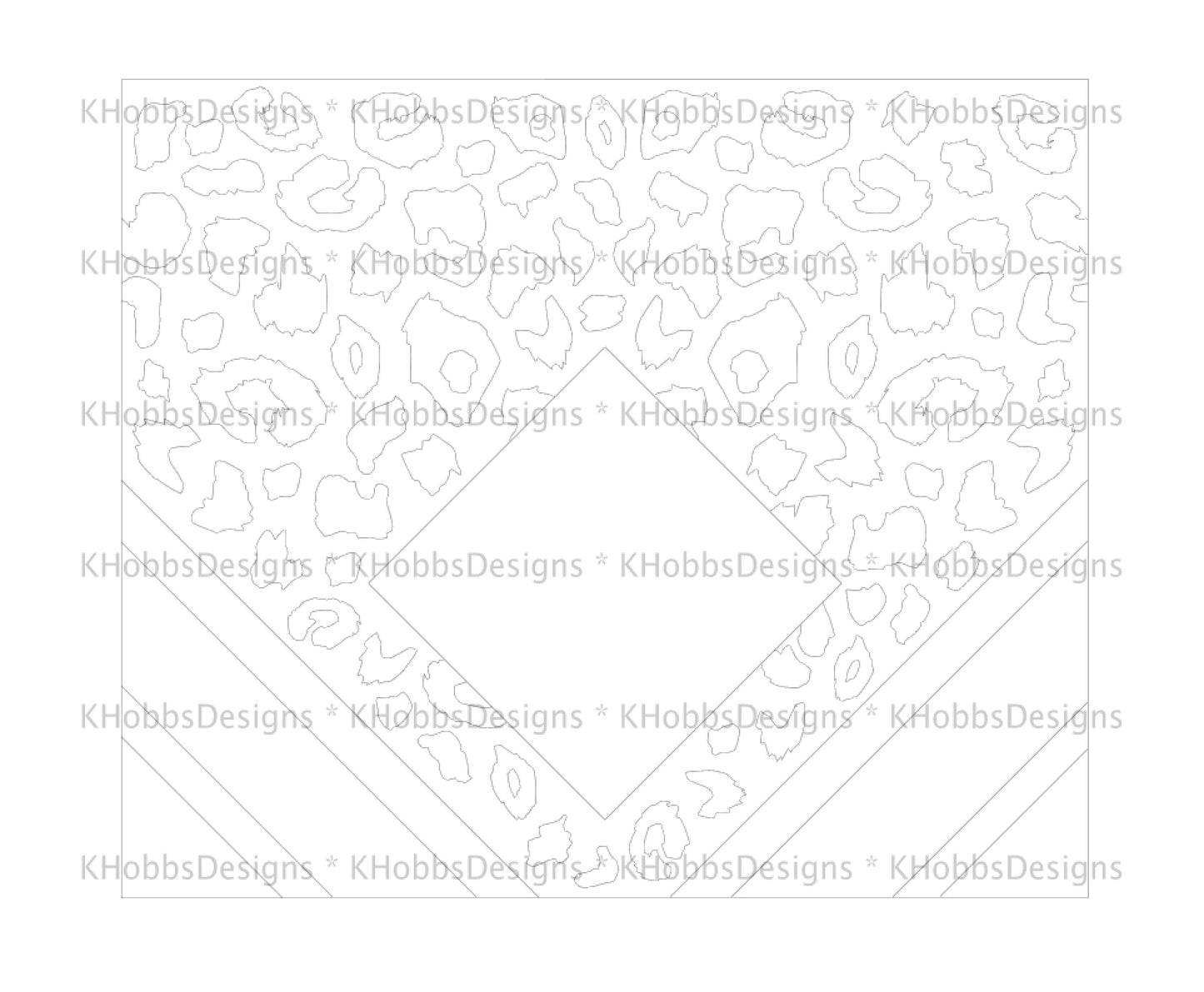 Leopard Striped Template for Craft Haven 20oz Skinny Straight - Digital Cut File Only