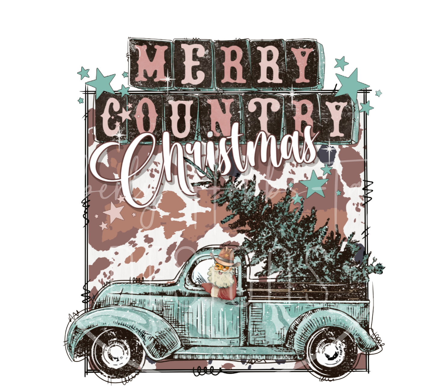 Merry Country Christmas decal
