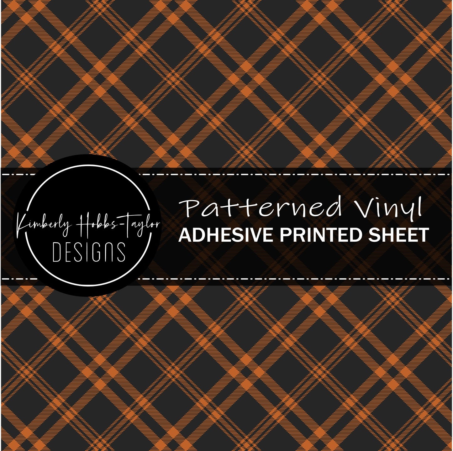 Orange Black Tartan Plaid vinyl