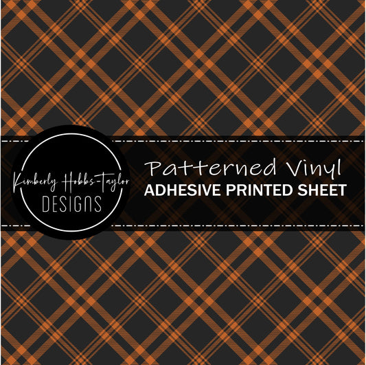 Orange Black Tartan Plaid vinyl