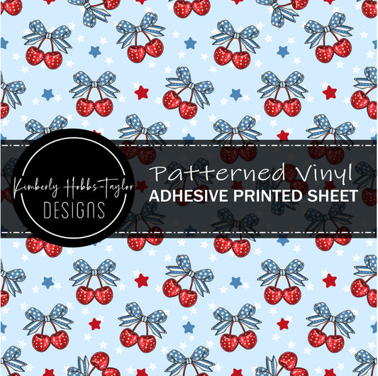 Patriotic Cherries and Bows vinyl
