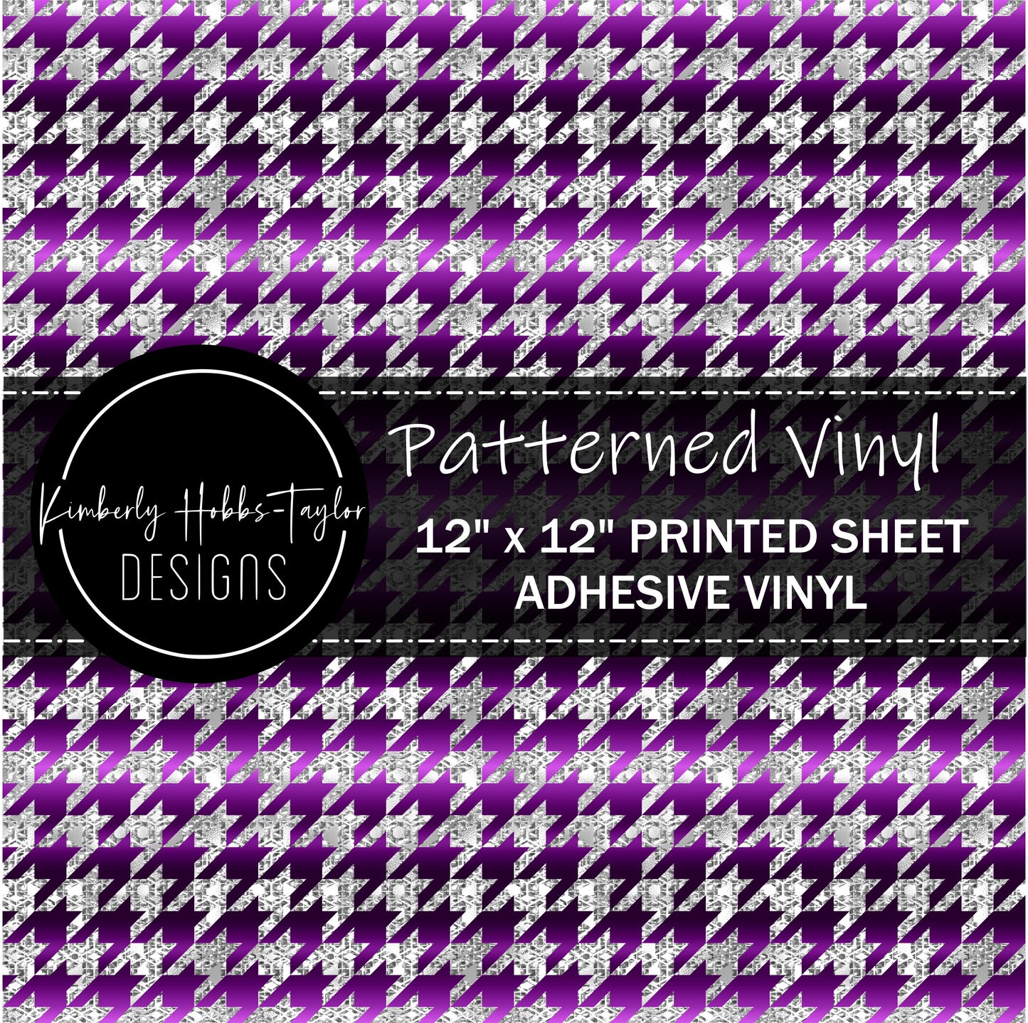 Purple Silver Houndstooth - Small Scale vinyl