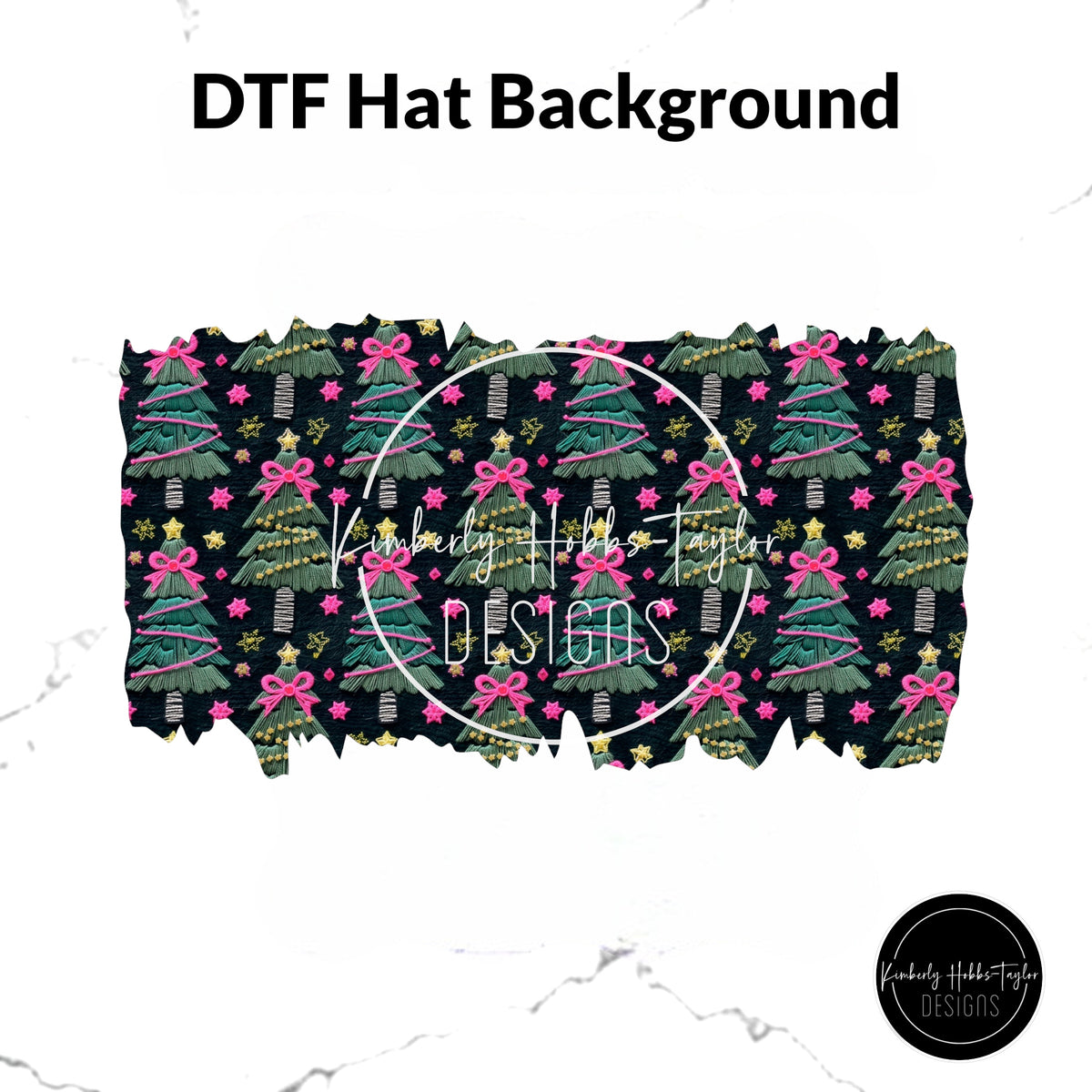 DTF Background - Bright Christmas Trees