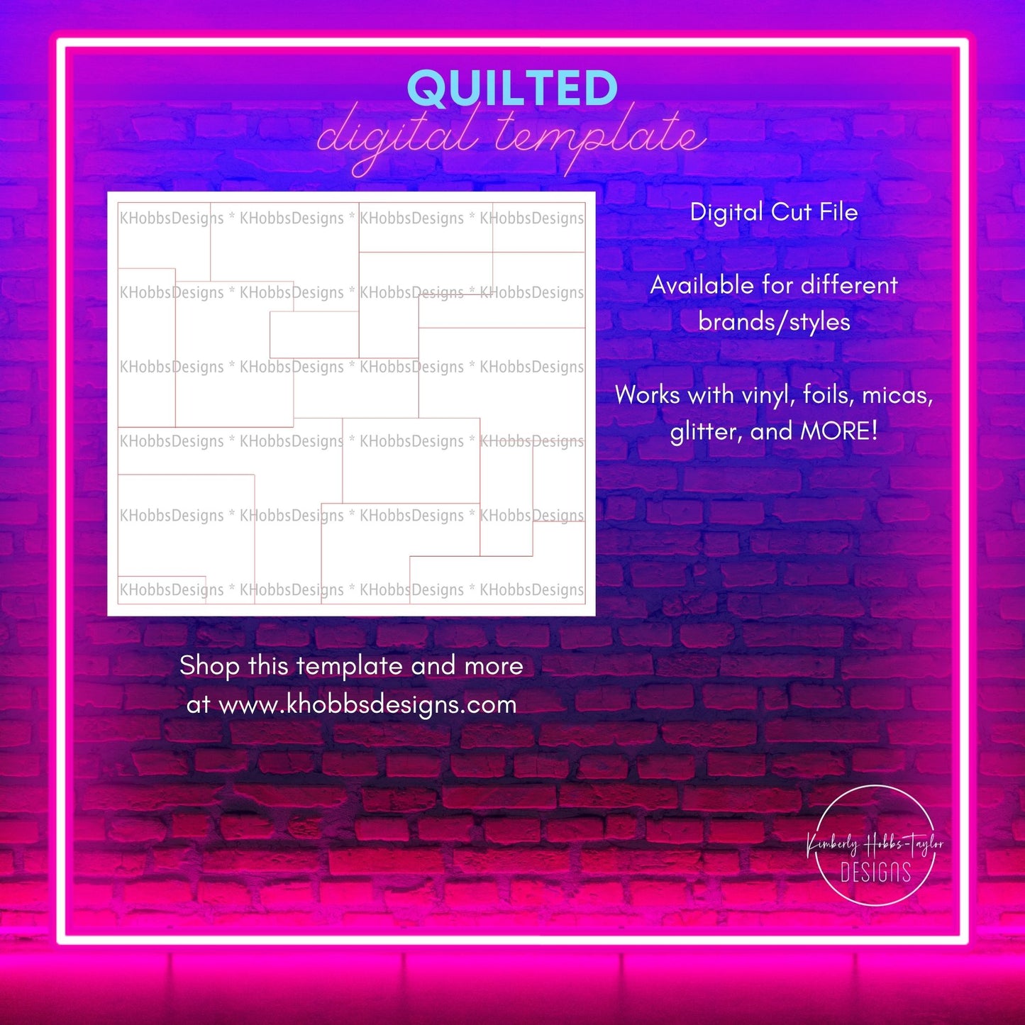 Quilted Template for Makerflo 20 Skinny - Digital Cut File Only