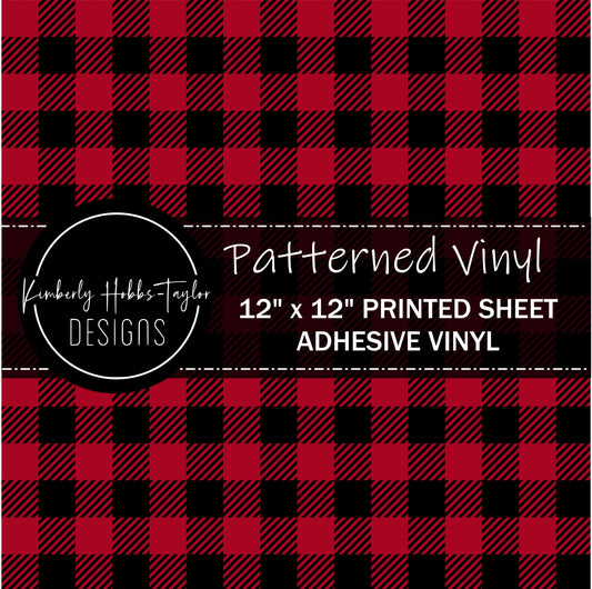 Red Black Buffalo Plaid - Large Scale vinyl