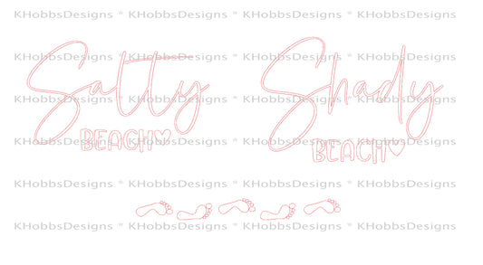 Salty Beach_Shady Beach PLUS Footprints SVG - Digital Cut File Only