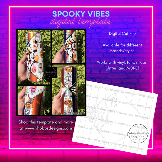Spooky Vibes Template for Craft Haven 30oz Skinny Straight - Digital Cut File Only