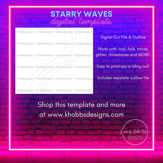 Starry Waves Template for Tipsy Magnolia 24 Plump - Digital Cut File Only
