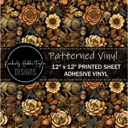 Steampunk Floral E vinyl