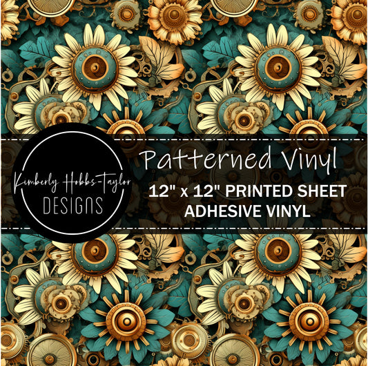 Steampunk Floral F vinyl