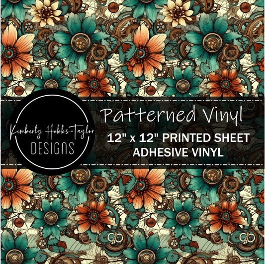 Steampunk Floral H vinyl