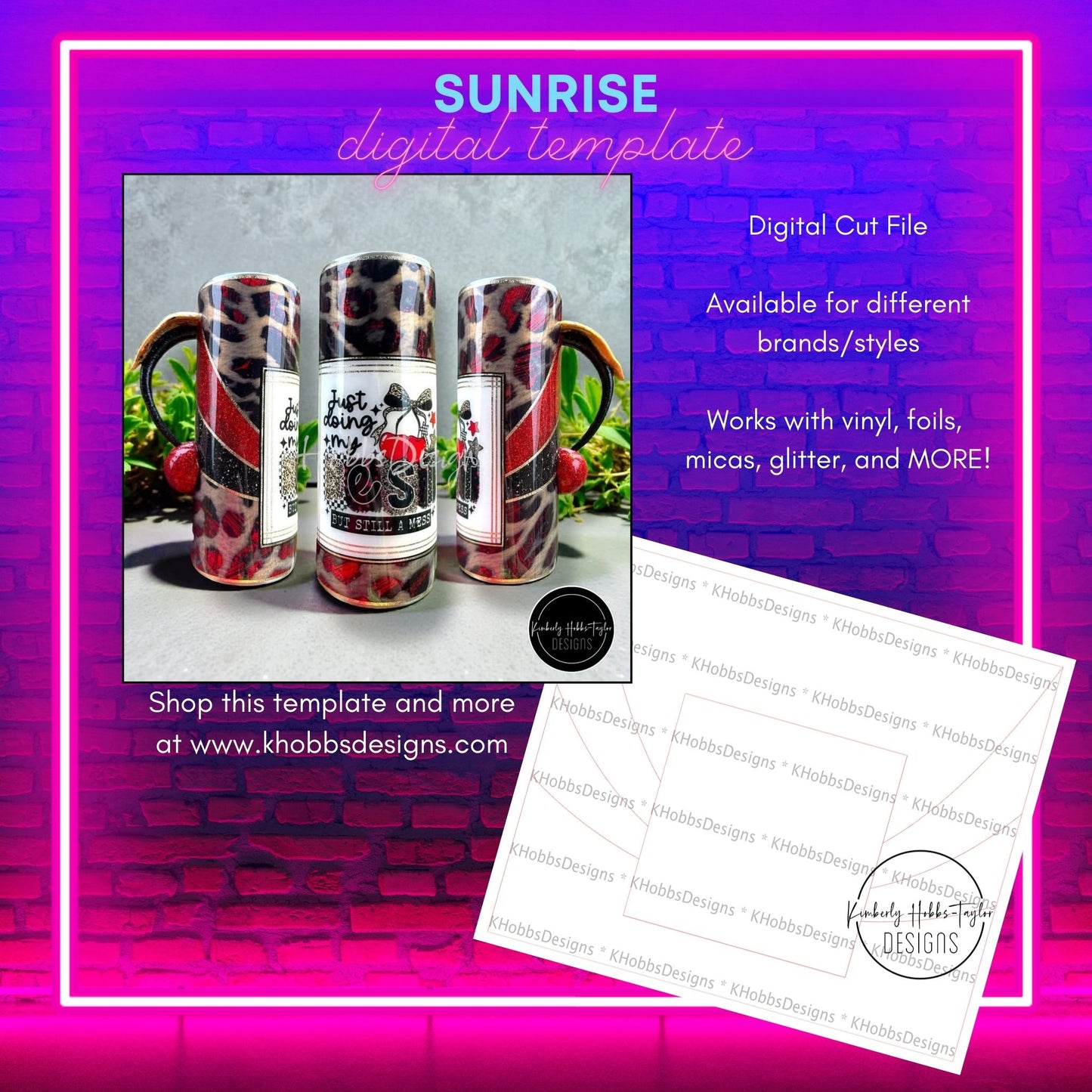 Sunrise Template for HOGG 20 Skinny Straight - Digital Cut File Only