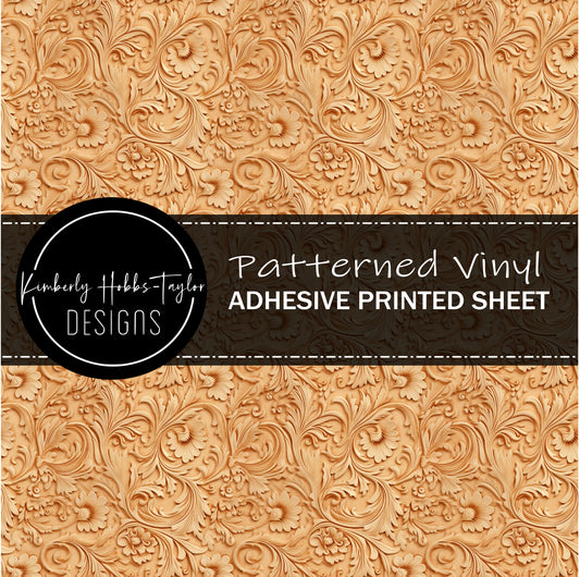 Tooled Leather - Cream A vinyl