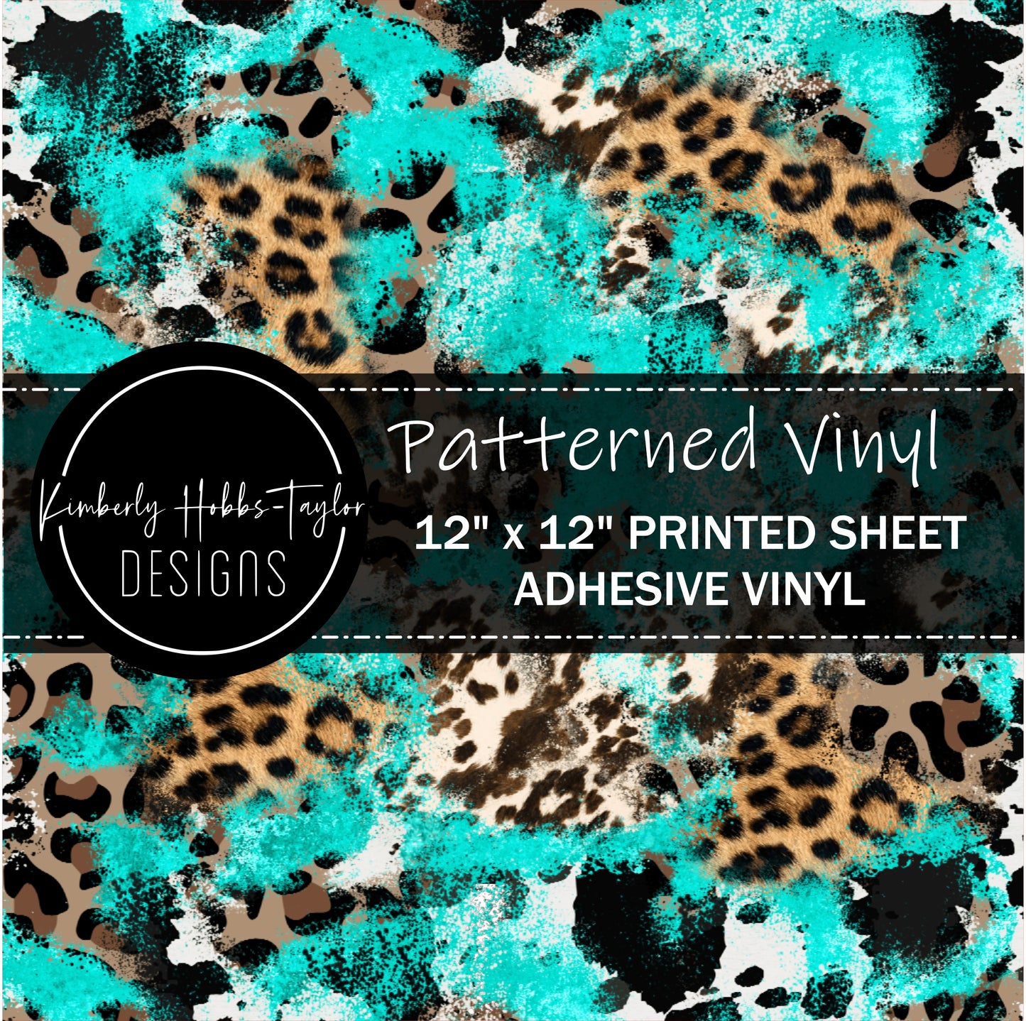 Turquoise Cowhide Leopard vinyl