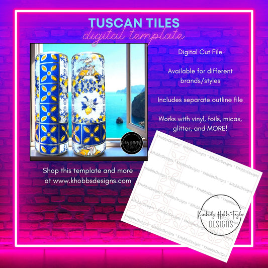 Tuscan Tiles Template for Tipsy Magnolia 24 Plump - Digital Cut File Only