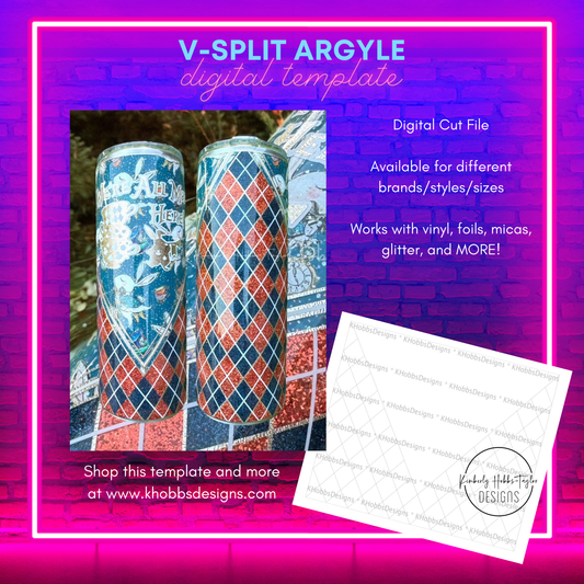 V-Split Argyle for Tipsy Magnolia 16 Plump - Digital Cut File Only