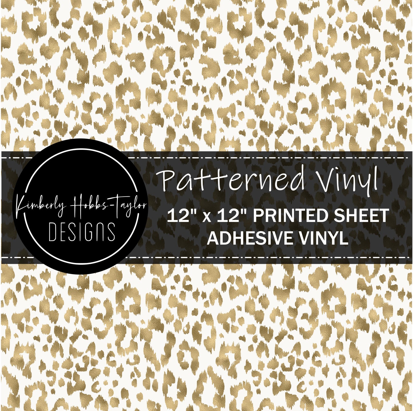 White and Gold Leopard vinyl