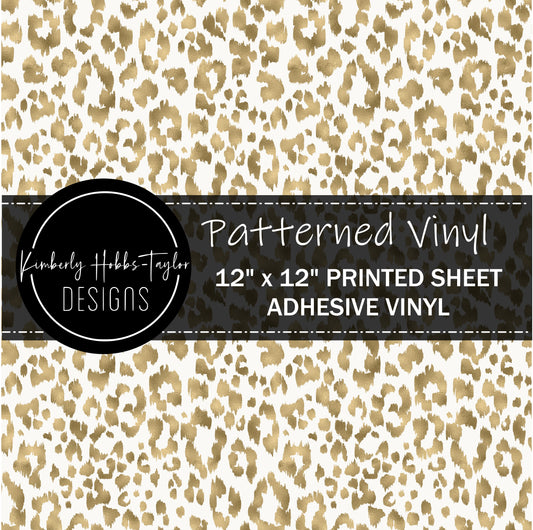 White and Gold Leopard vinyl