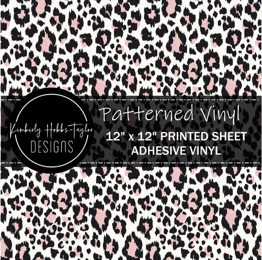 White Black and Pink Leopard vinyl