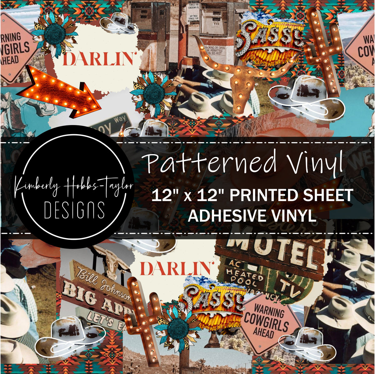 Informative Signage Collage Western Signage Collage vinyl – Kimberly Hobbs-Taylor Designs