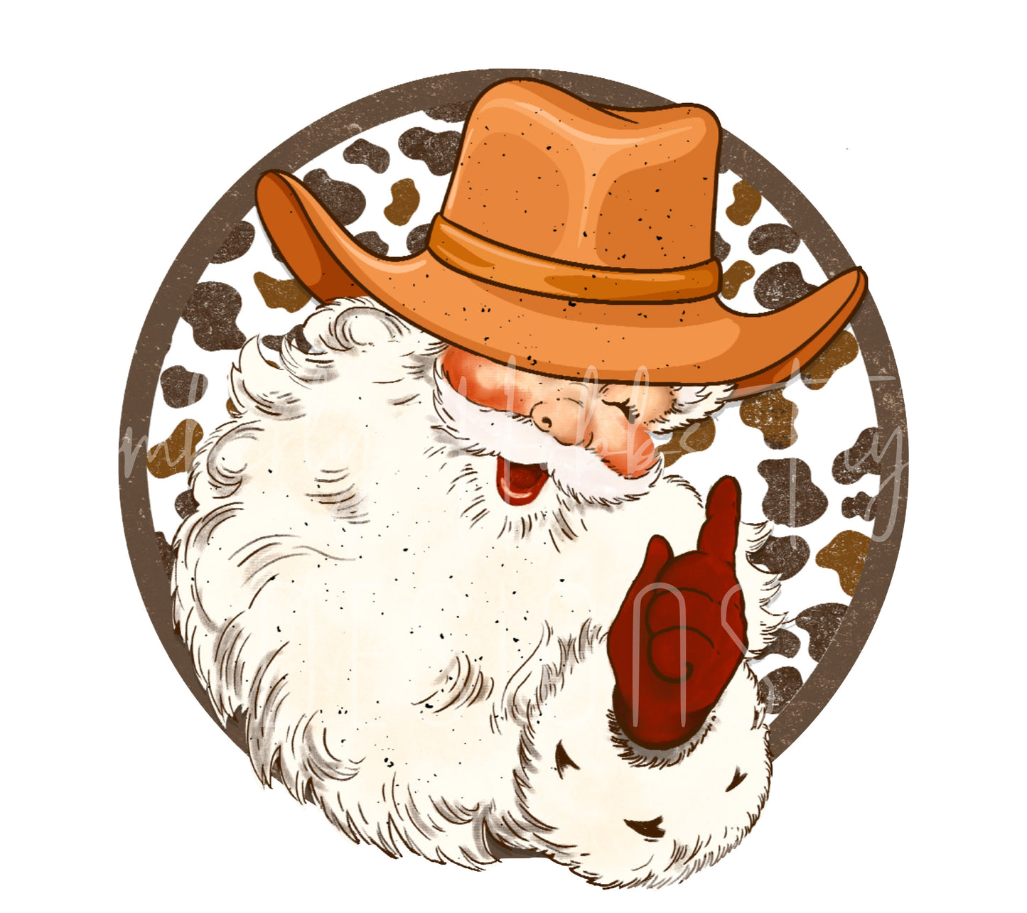 Western Cowboy Santa decal