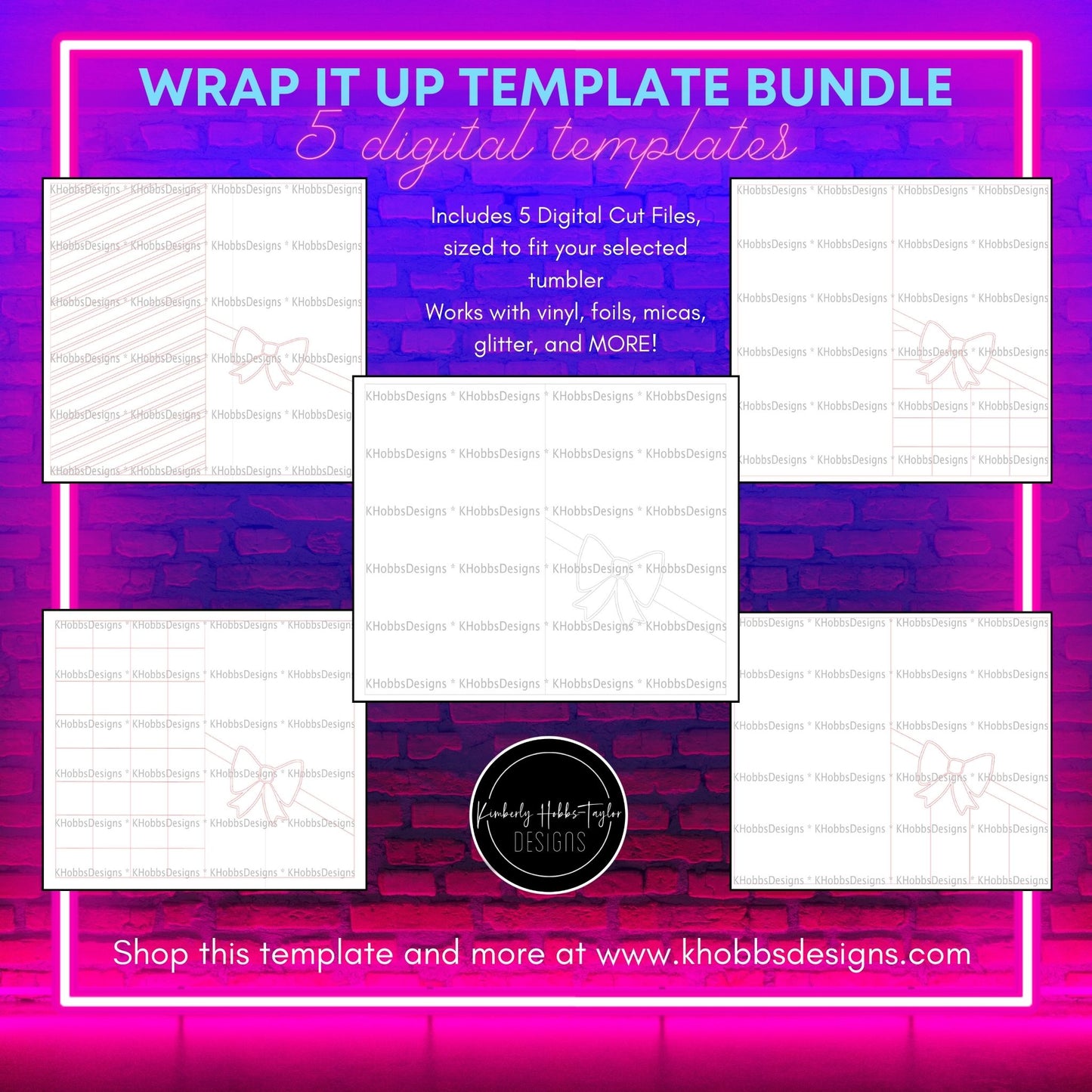 BUNDLE - All 5 Wrap It Up Templates for HOGG 20 Skinny Straight - Digital Cut File Only