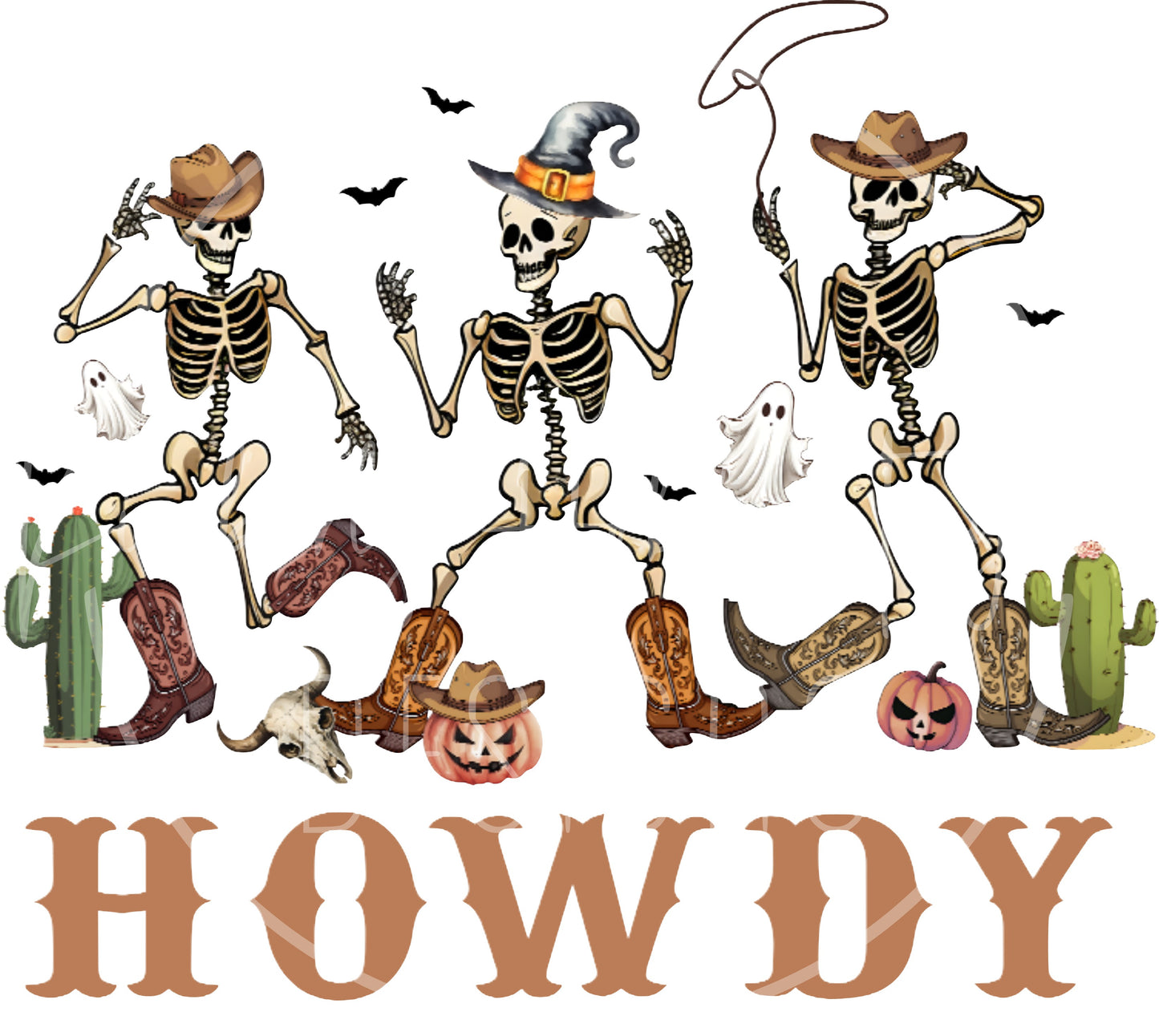 Howdy Skeletons decal