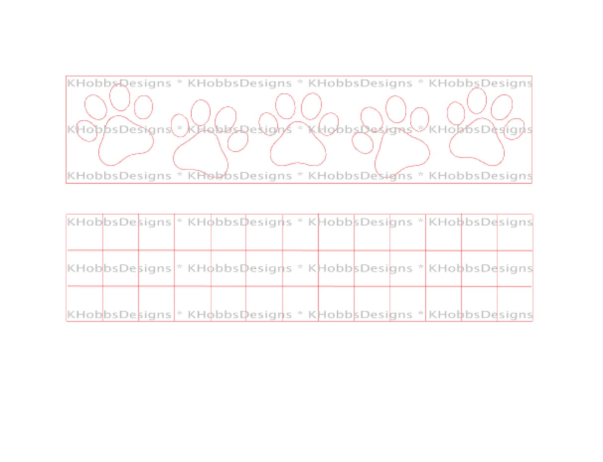 Plaid Paw Print Template for HOGG 64oz Doggie Bowl - Digital Cut File Only